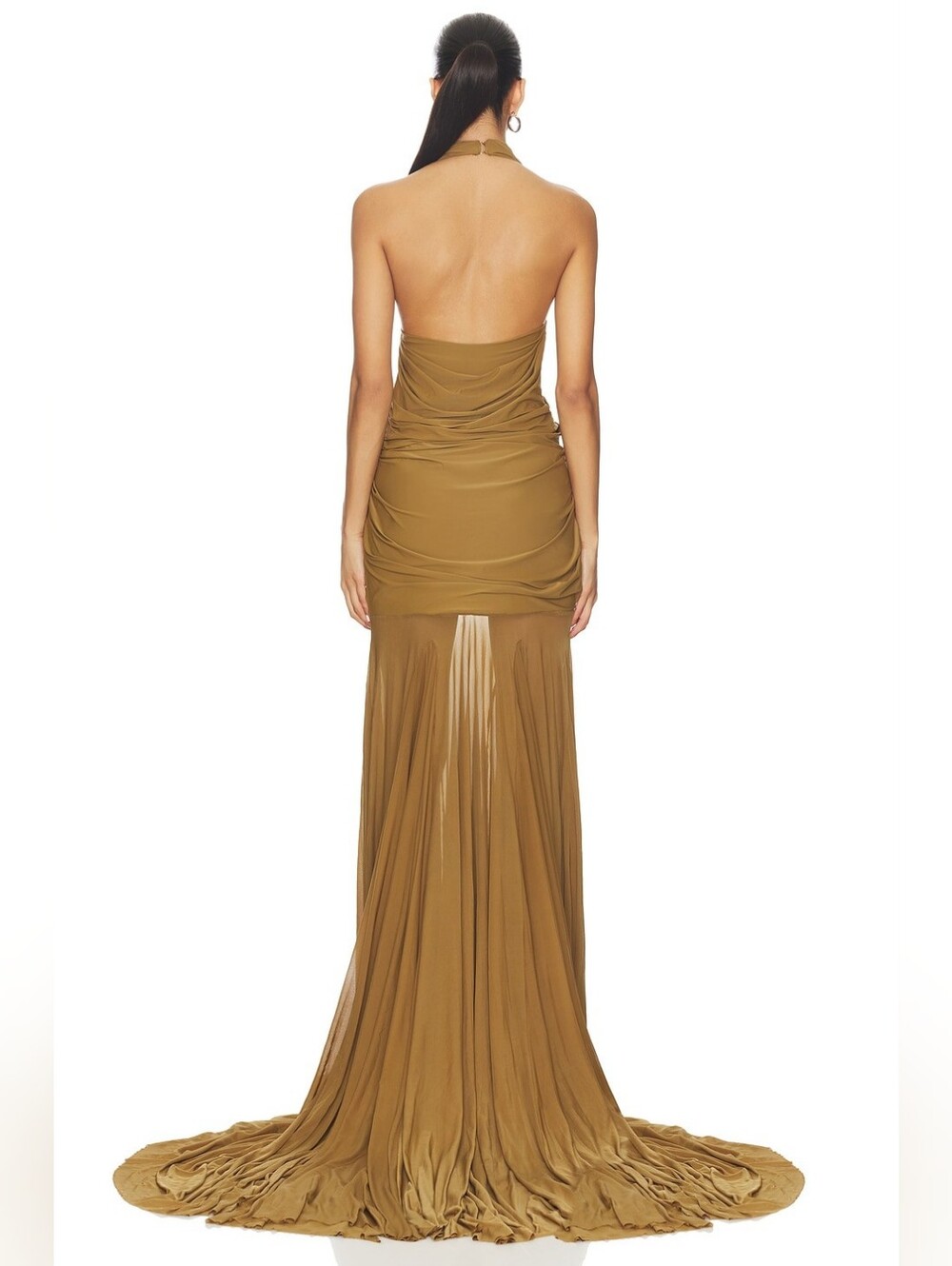 NWT $425 DEME BY GABRIELLA Chloe Dress In Sand Green Medium - Picture 3 of 9